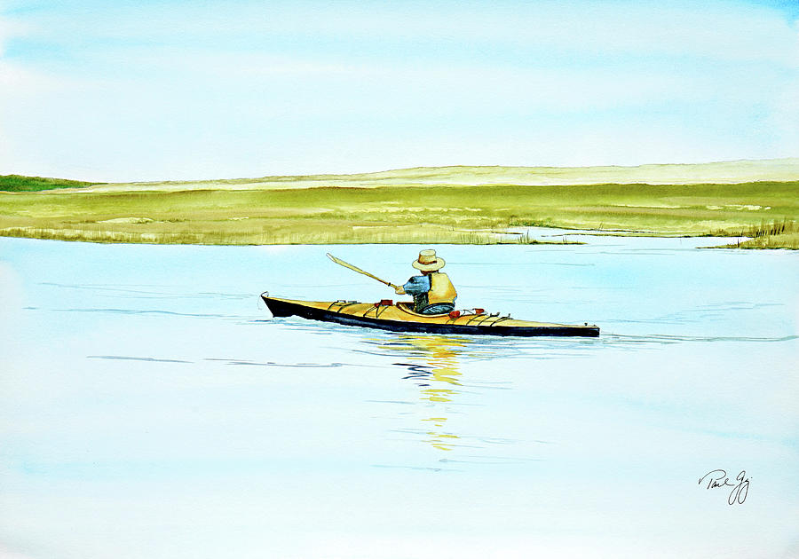Nauset Kayaker Painting by Paul Gaj