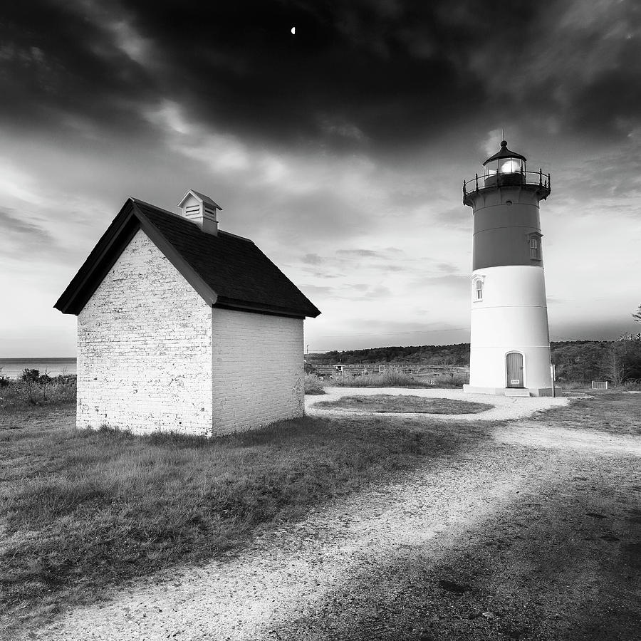 Black And White Photograph - Nauset Light - Black and White Lighthouse by Darius Aniunas