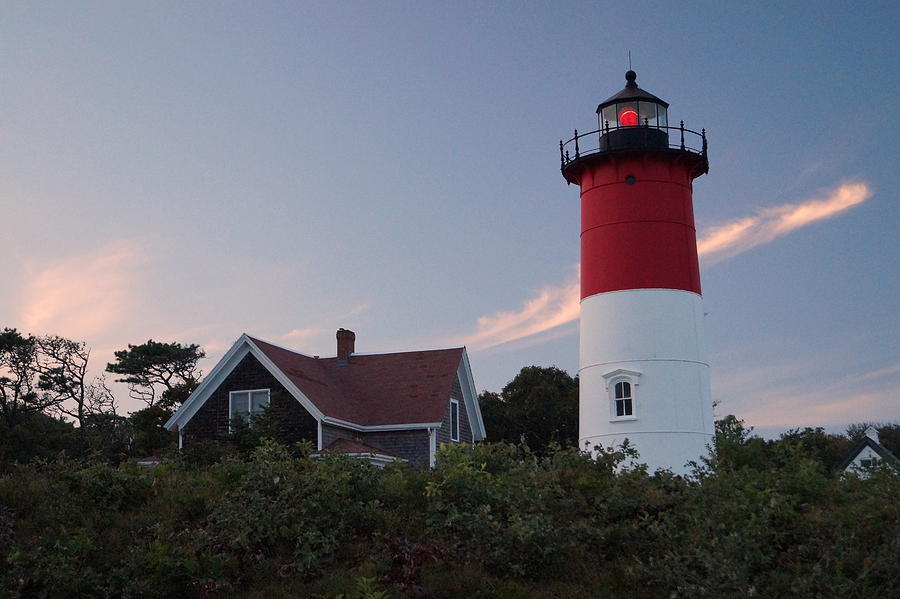 Nauset Lighthouse at Dusk Photograph by Beth Collins