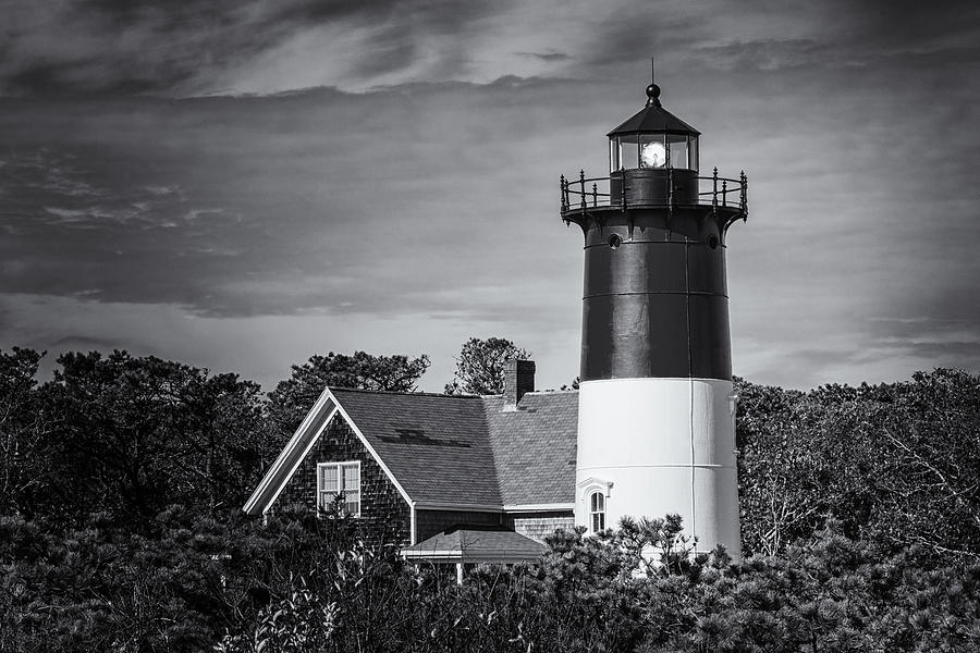 Nauset Lighthouse BW Photograph by Joan Carroll