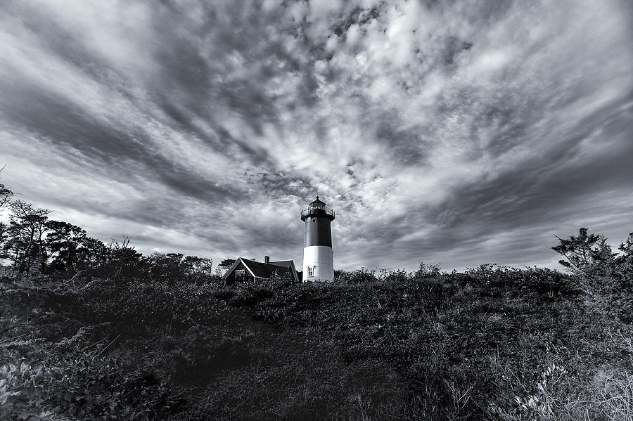 Nauset Lighthouse Classic Black and White Photograph by Marianne Campolongo