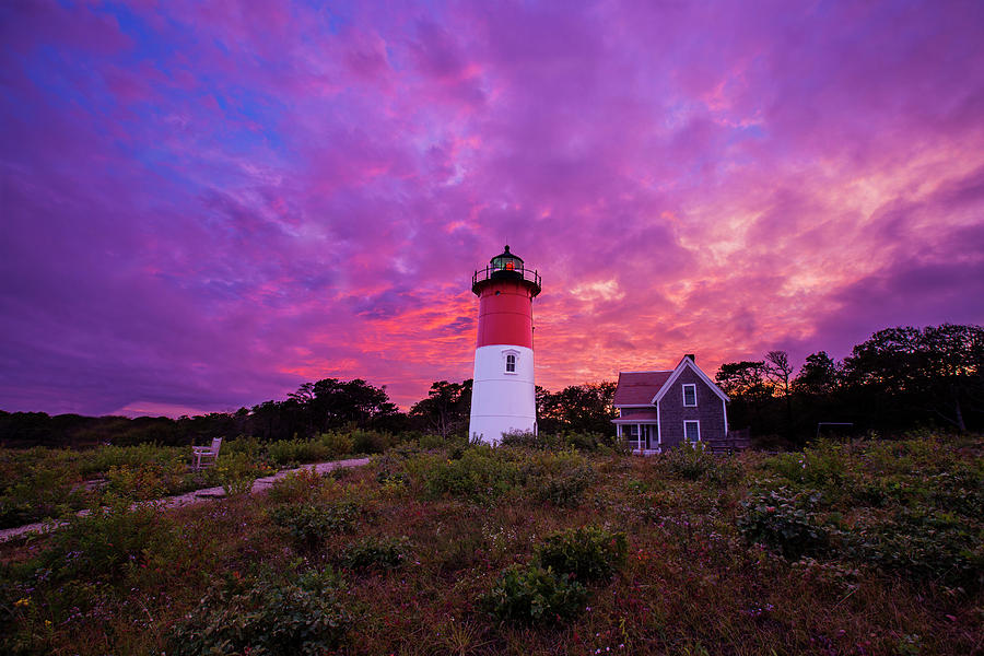 Nauset Lighthouse Sunset Photograph by Mircea Costina Photography