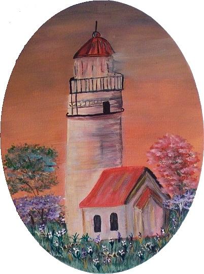 Lighthouse Painting - Nautical Guide by Mikki Alhart