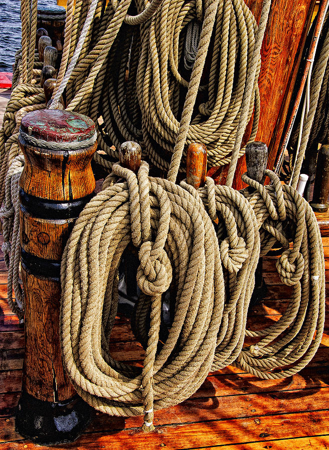 Vintage Photograph - Nautical Knots 16 by Mark Myhaver