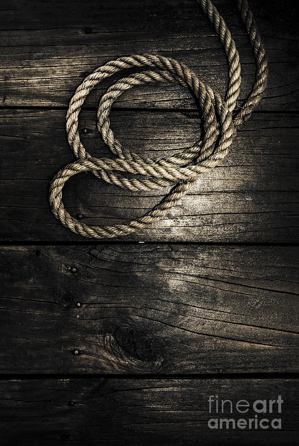 Nautical rope on boat deck. Maritime knots Photograph by Jorgo Photography