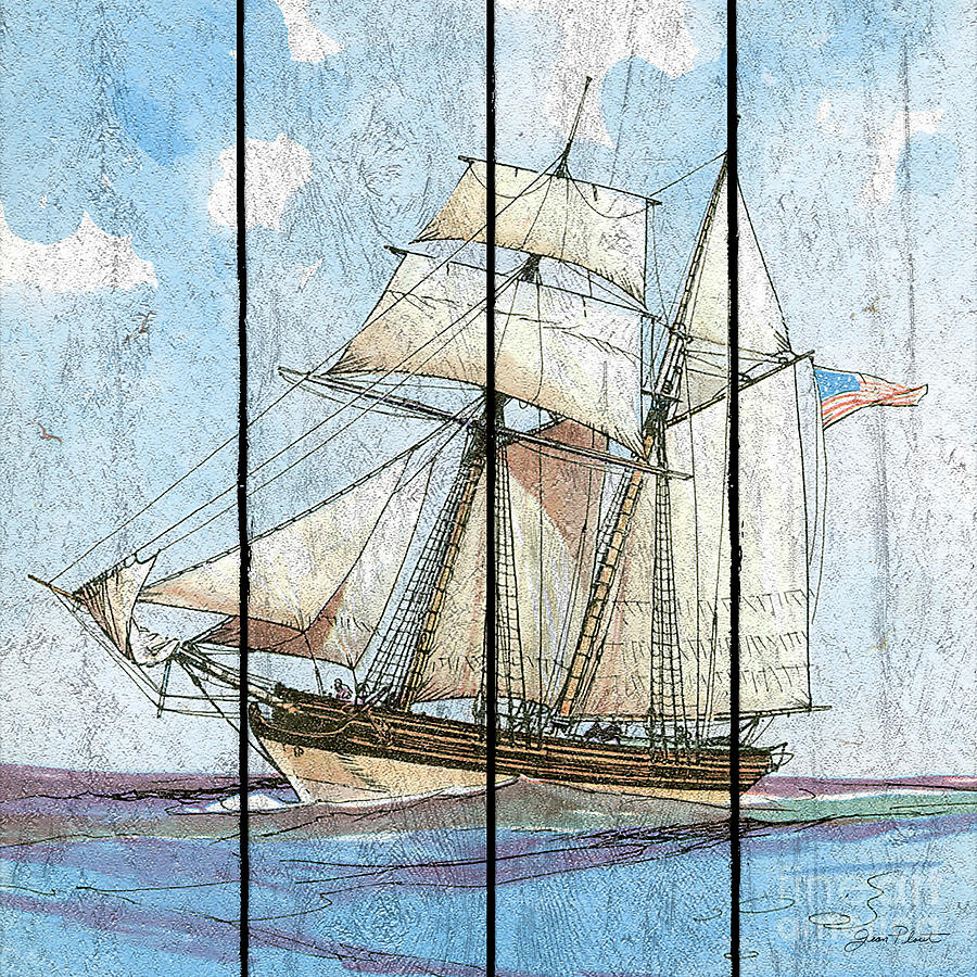 Nautical Ships-B Painting by Jean Plout