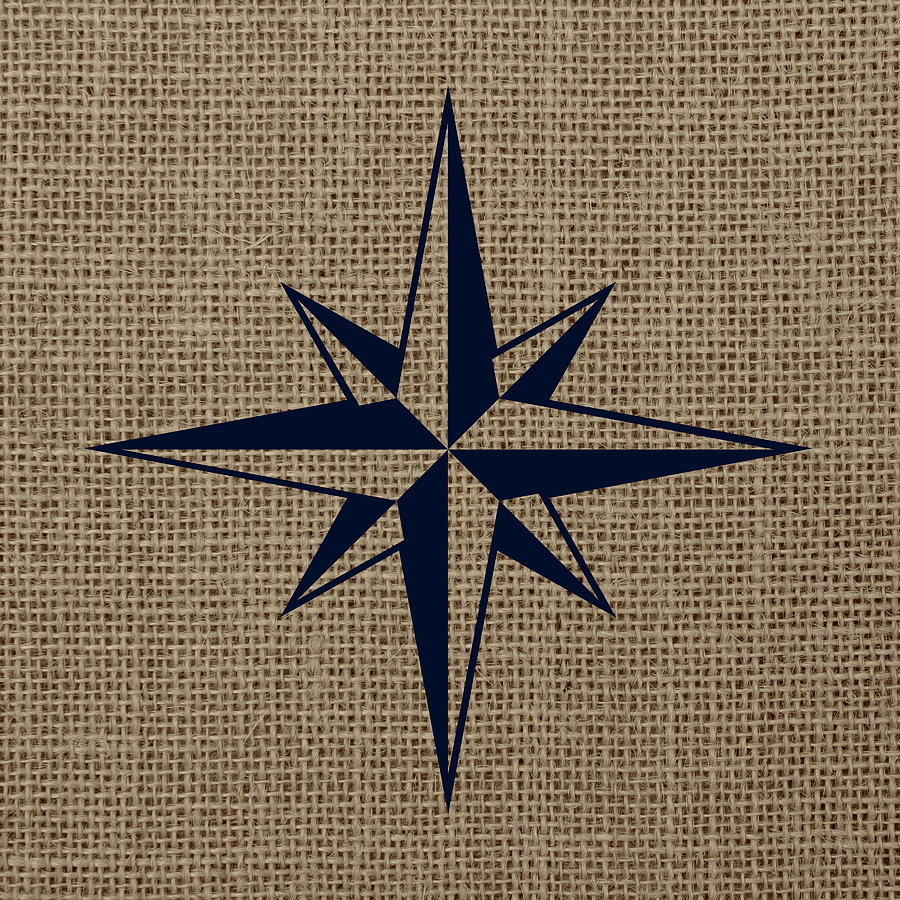 Fabric Digital Art - Nautical Star Burlap by Brandi Fitzgerald
