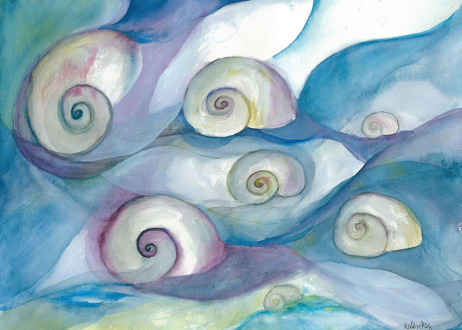 Nautilus Abstract Painting by Kelly Perez