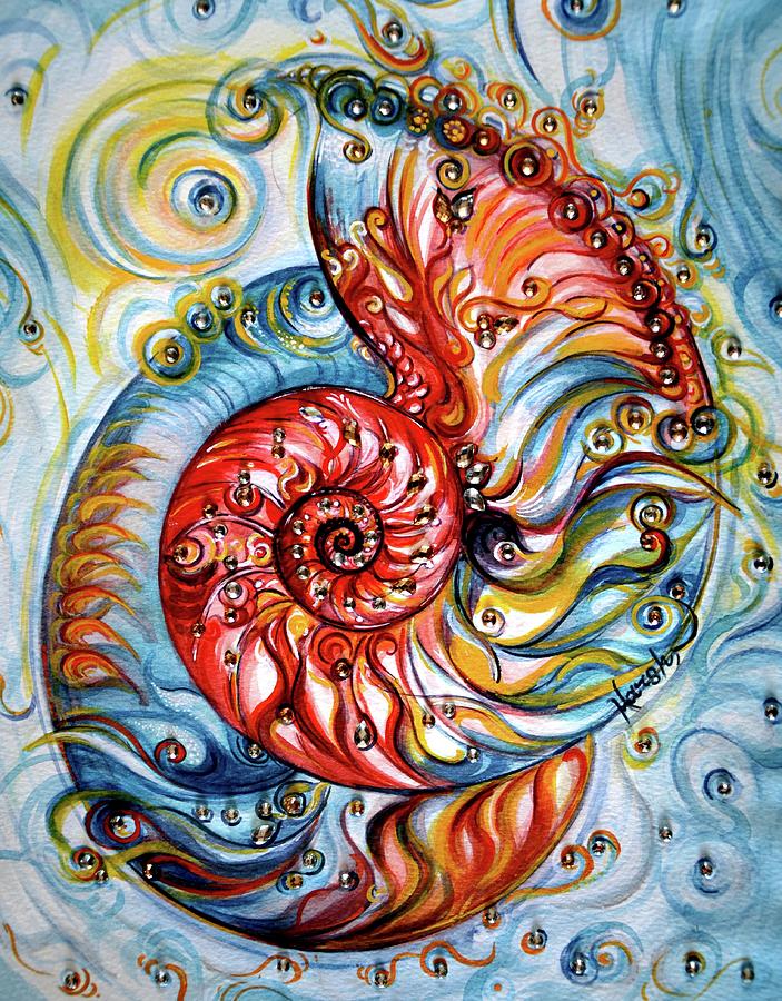 Nautilus Shell - Ornate Painting by Harsh Malik