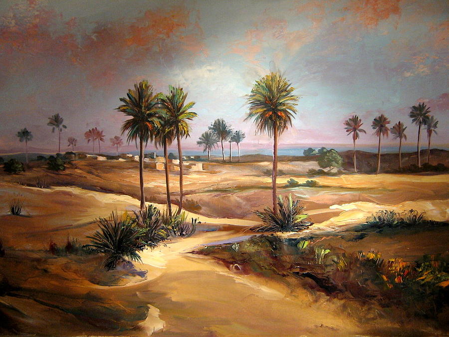 Nautre In Libya Painting by Abdussalam Nattah