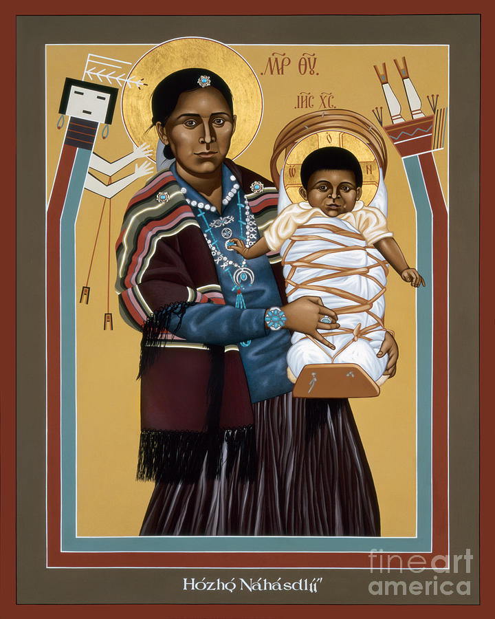 Navaho Madonna - RLNVM Painting by Br Robert Lentz OFM