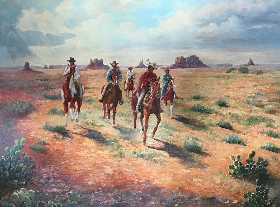 Navajo Riders Painting by ML McCormick