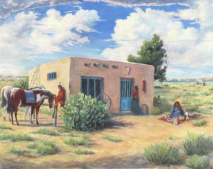 Navajo Trading Post Painting by ML McCormick