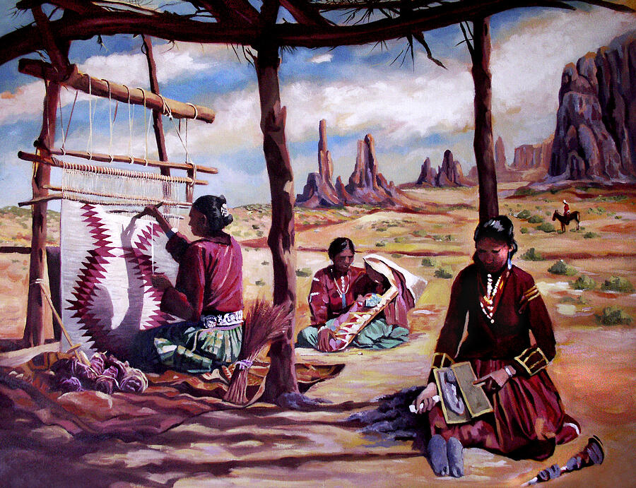 Navajo Weavers Painting by Nancy Griswold