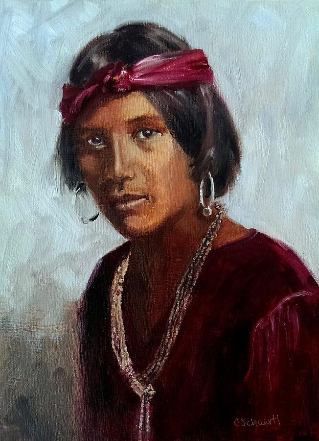 Navajo Youth Painting by Connie Schaertl