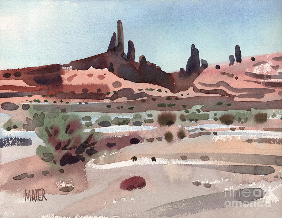 Buttes Painting - Navajoland by Donald Maier