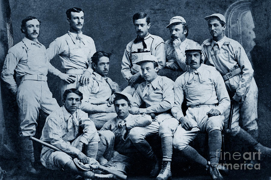 Baseball Photograph - Naval Academy Base Ball Team 1870 by Monterey County Historical Society
