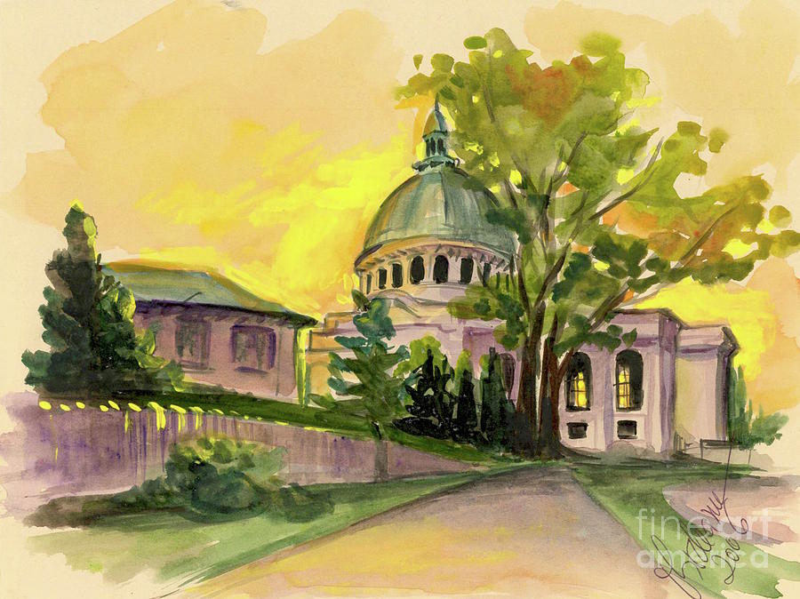 Naval Academy Chapel, Annapolis Painting by Oana Godeanu