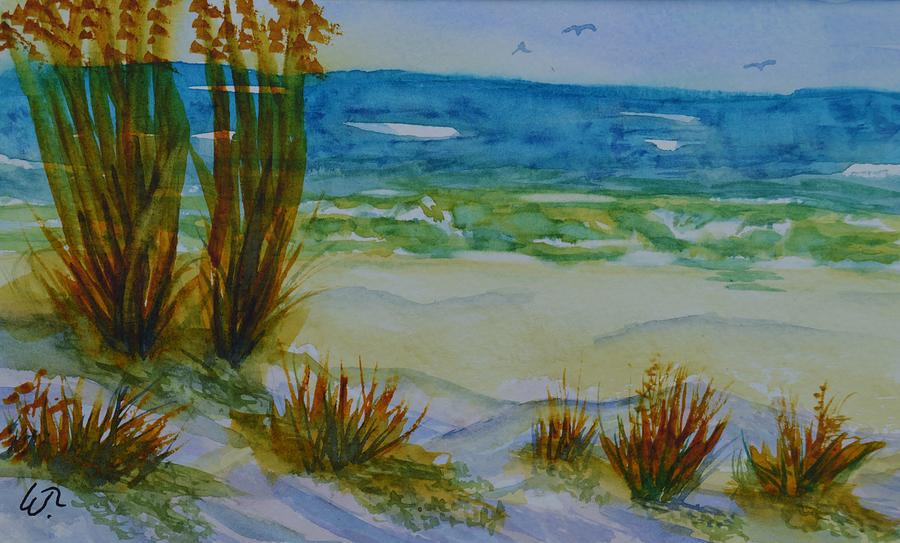 Seagull Painting - Navarre Beach by Warren Thompson