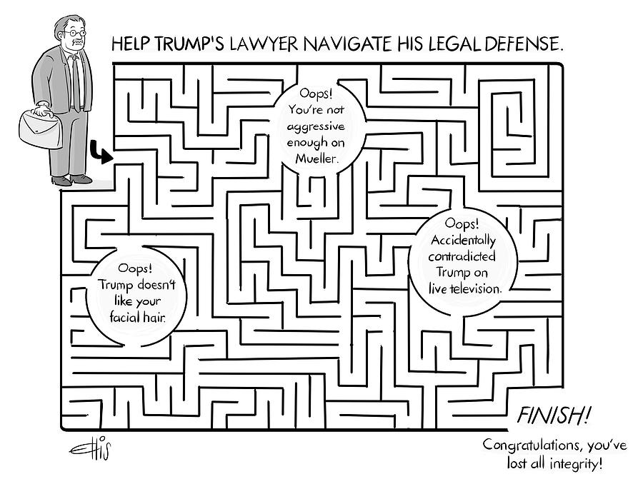 Navigate the Trump legal defense Drawing by Ellis Rosen