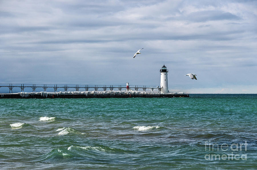 Navigational Aids on Lake Michigan in Manistee Photograph by Sue Smith