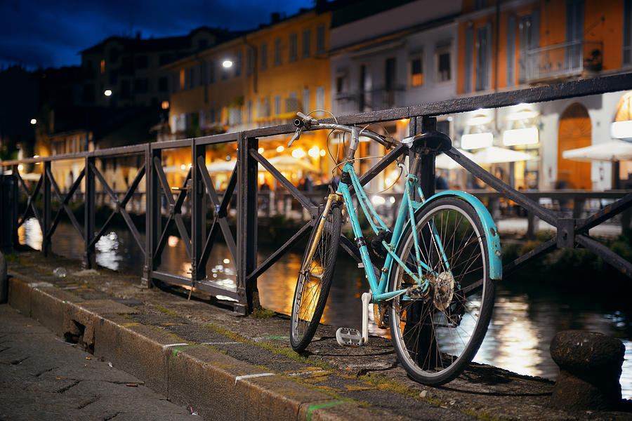 Naviglio Grande canal bike Photograph by Songquan Deng