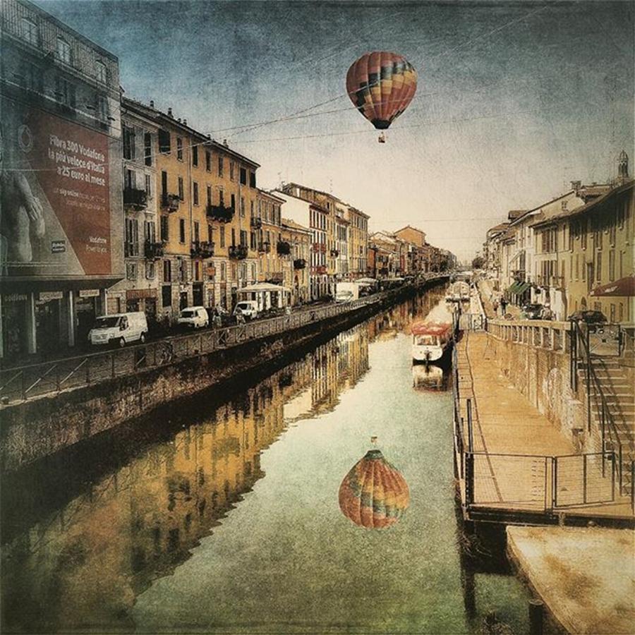 Landscape Photograph - Naviglio #iphone #instagram #iphoneart by Roberto Pagani