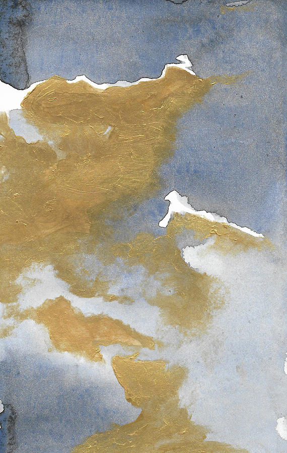 Navy And Gold Abstract No. 2 Painting