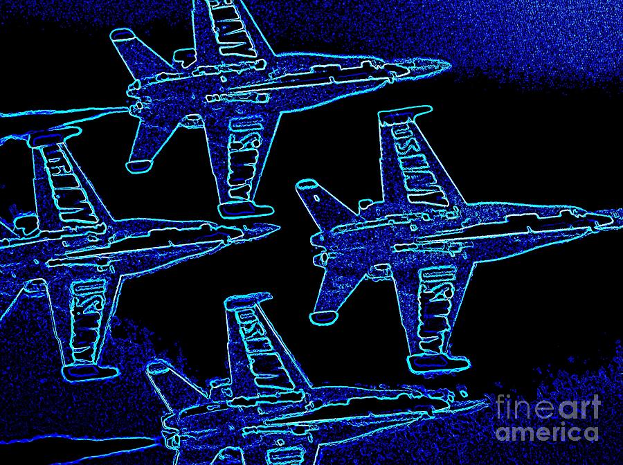Navy Blue Angels Night Digital Art by Richard W Linford