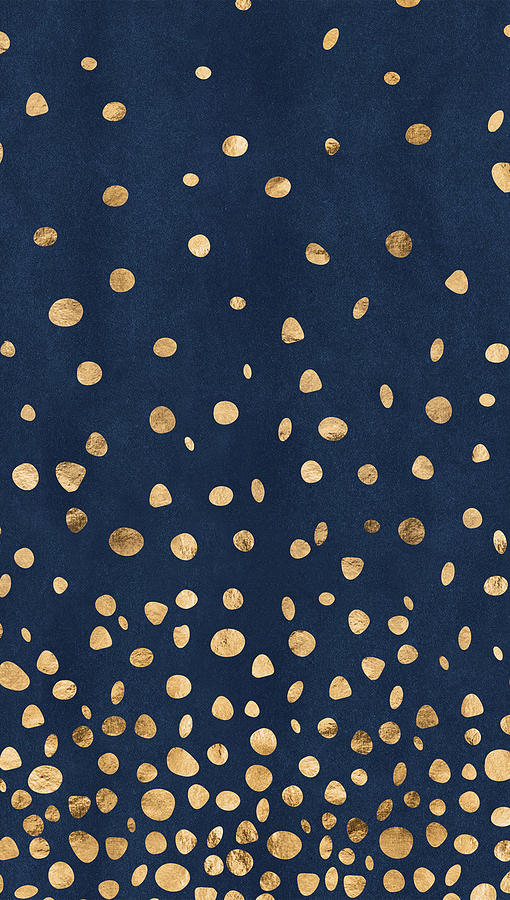 Navy Blue Case with brown Polka Dots Digital Art by LovelyCases - Fine ...