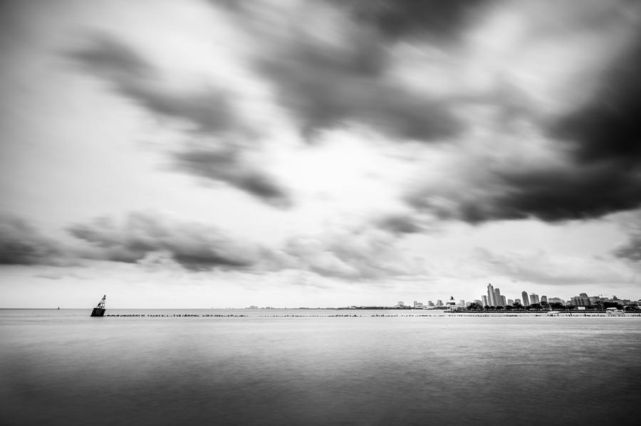 Navy pier - Chicago, United States - Black and white cityscape photography Photograph by Giuseppe Milo