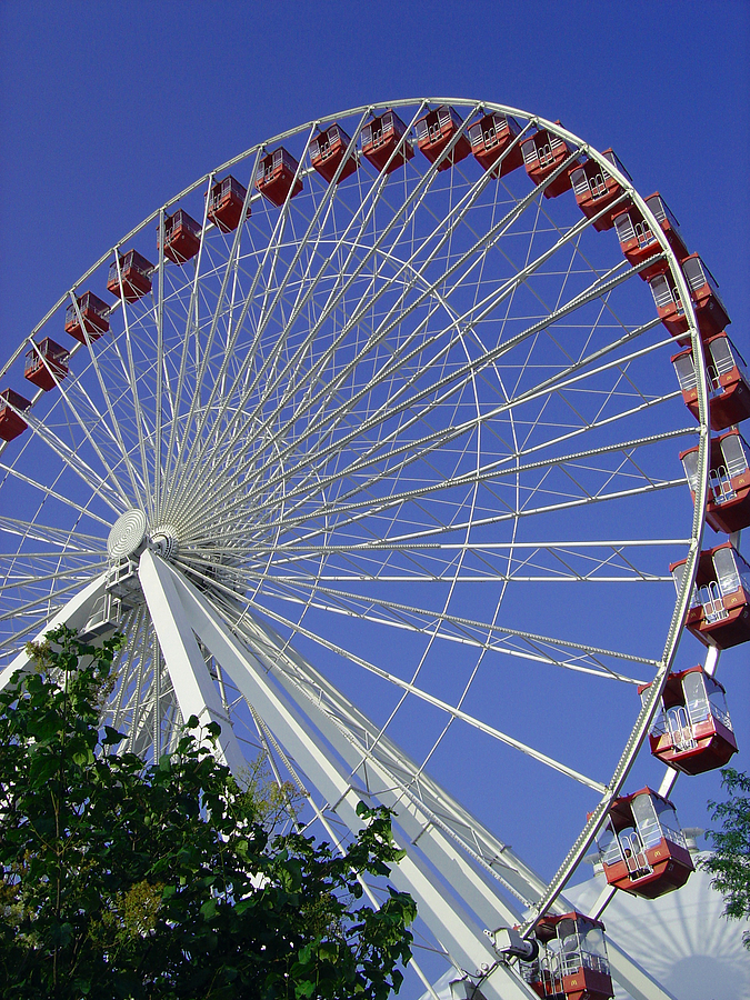 Chicago Photograph - Navy Pier Ferris Wheel 2 by Angelina Tamez