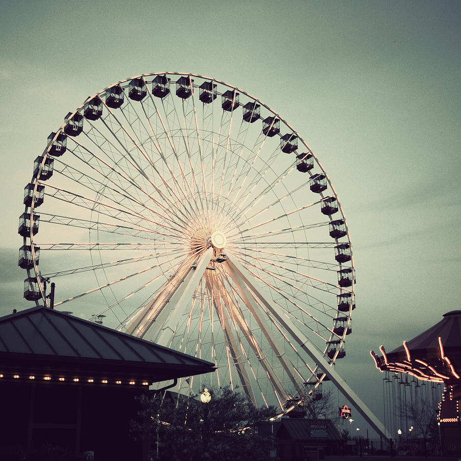 Navy Pier Ferris Wheel Photograph by Dylan Murphy