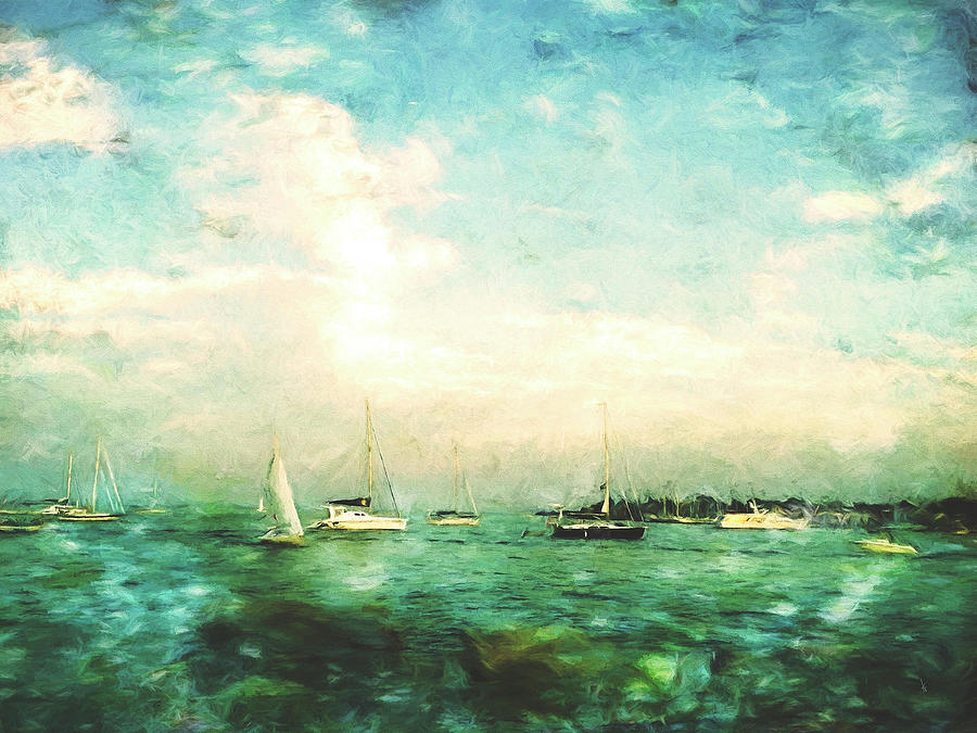 Sailing Digital Art - Navy Pier by Krista Droop