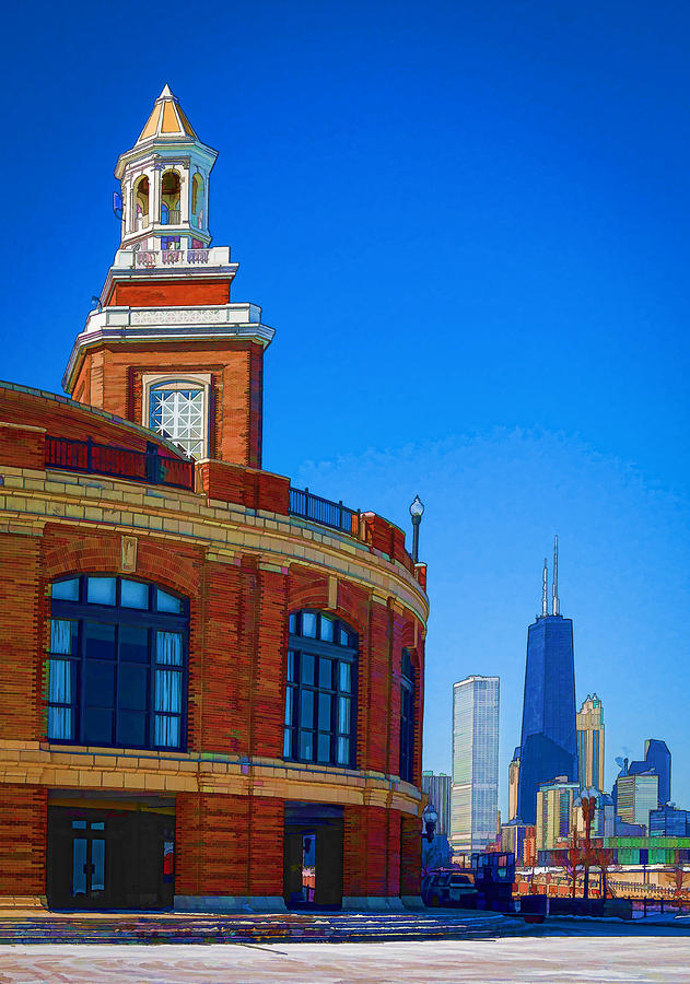 Navy Pier with Texture Photograph by Kathleen Scanlan