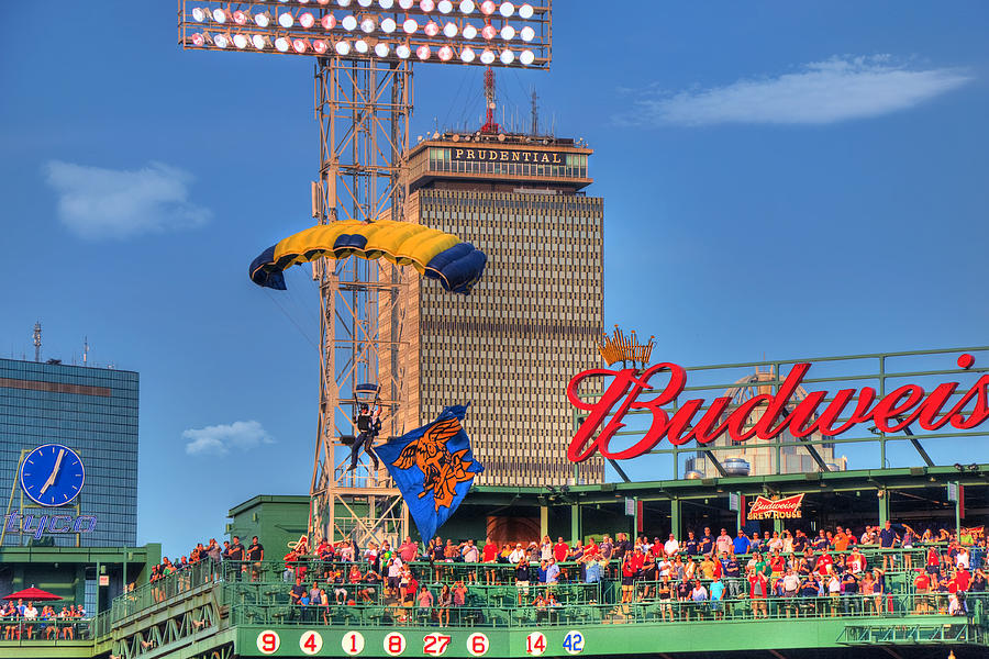 Navy Seals Parachuting Over Fenway Park - Boston Photograph