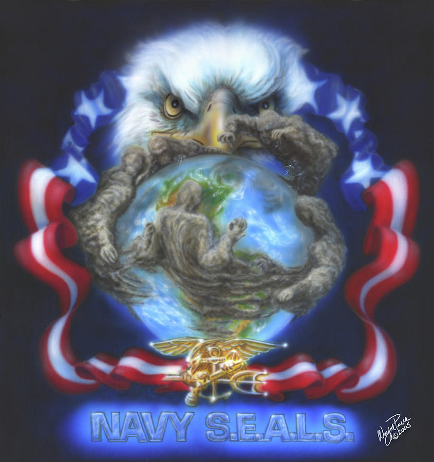 Bald Eagle Painting - Navy Seals by Wayne Pruse
