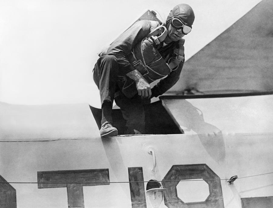 Navys Famous Parachute Jumper Photograph by Underwood Archives