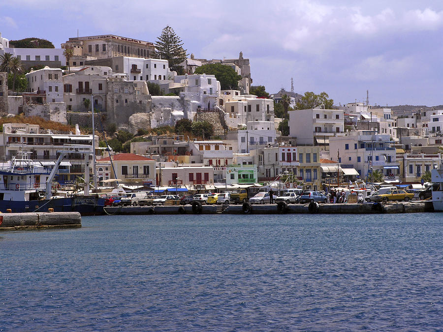 Summer Photograph - Naxos Greece Harbor Scene by Sally Weigand