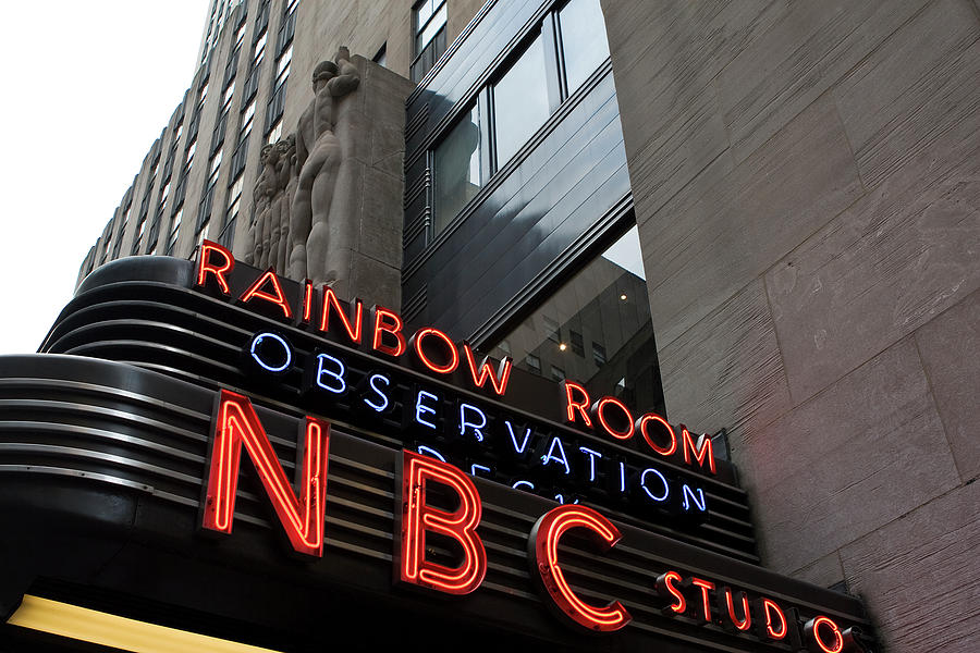 New York City Photograph - NBC Studio Rainbow Room Sign by Lorraine Devon Wilke