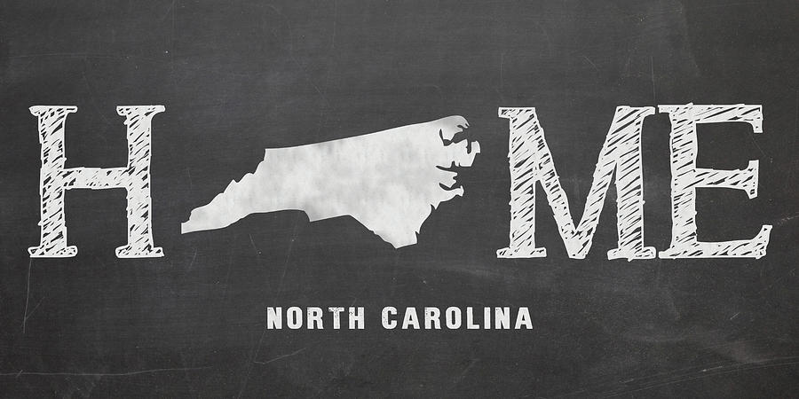 North Carolina Map Mixed Media - NC Home by Nancy Ingersoll