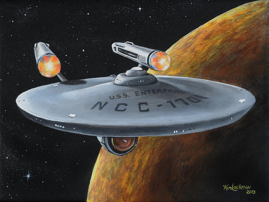 Star Trek Painting - Ncc-1701 by Kim Lockman