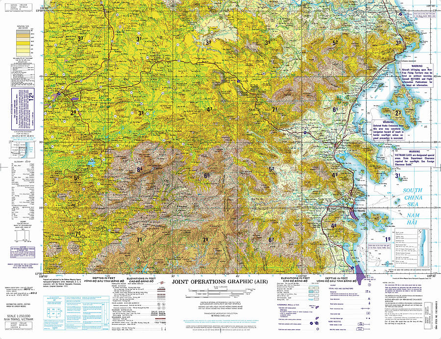 ND-49-13, Nha Trang, Joint Operations Graphic, Air, topographic map Photograph by Maps of 