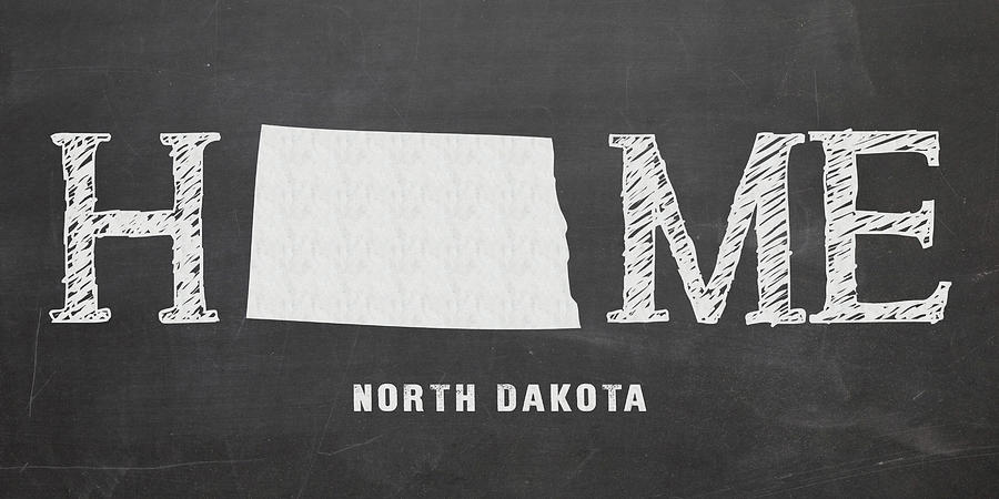 North Dakota Map Mixed Media - ND Home by Nancy Ingersoll