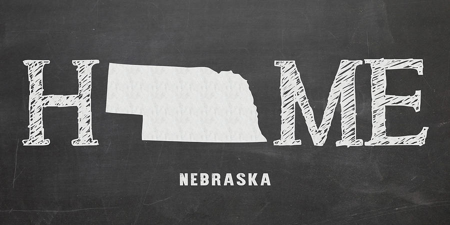 Nebraska Map Mixed Media - NE Home by Nancy Ingersoll