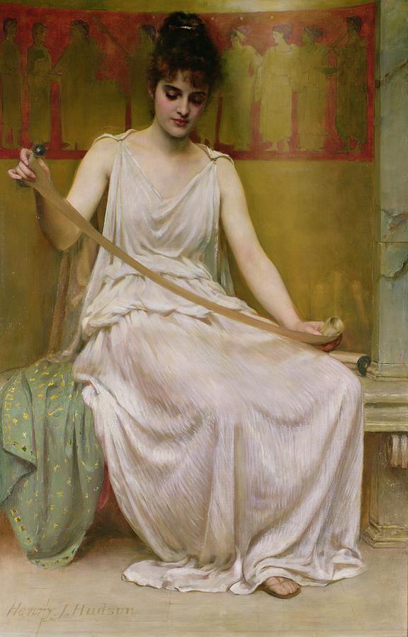 Neaera Reading a Letter from Catullus Painting by Henry John Hudson