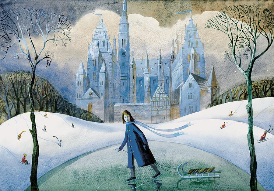 Near a Magical Castle Painting by Victoria Fomina