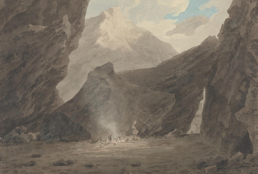 Near Chiavenna in the Grisons Painting by John Robert Cozens
