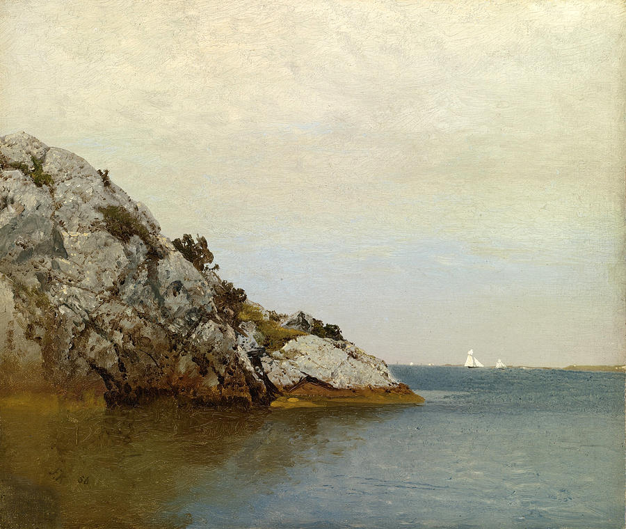 John Frederick Kensett Painting - Near Newport Rhode Island by John Frederick Kensett