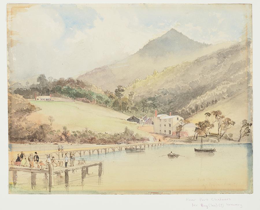 Near Port Chalmers Mr. Boy les  Brewery, 1865 , by Nicholas Chevalier Painting by Celestial Images